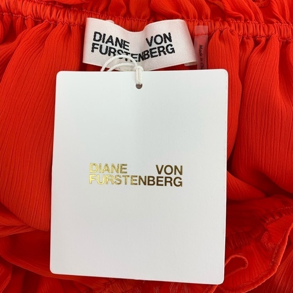 DVF Diane von Furstenberg Camila Spicy Orange off the shoulder top blouse new 2 - Picture 4 of 5